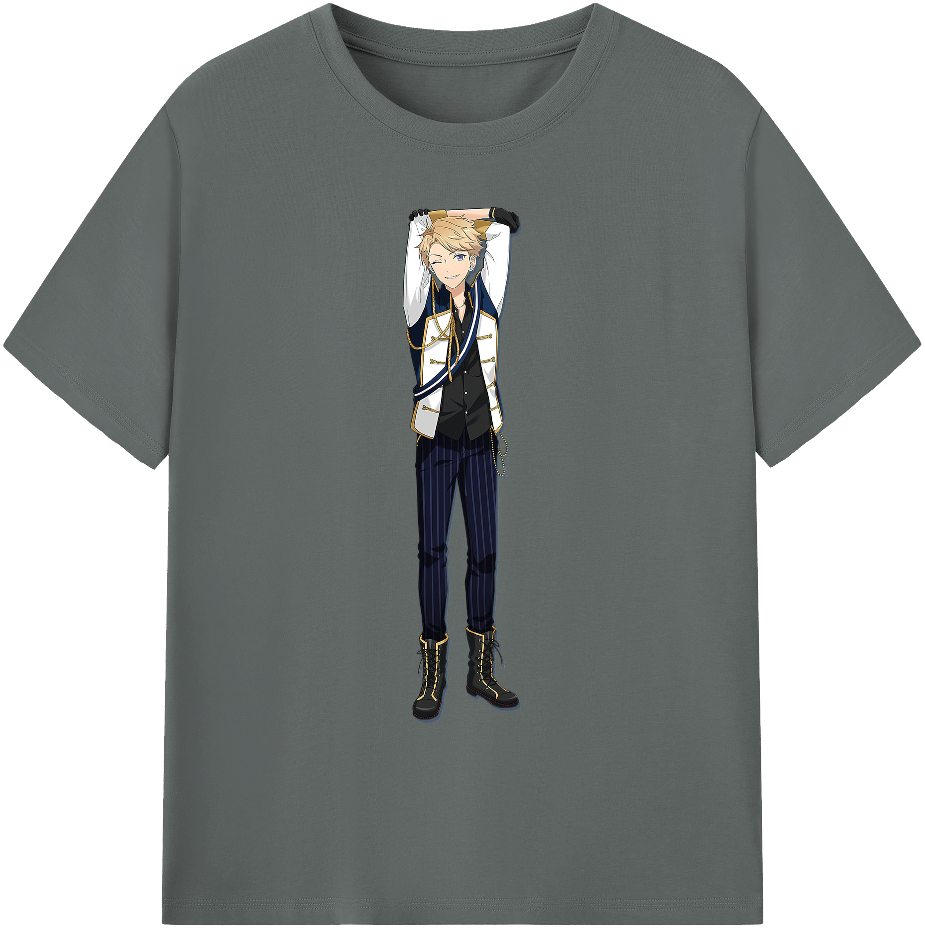 （画像用） あんさんぶるスターズ! Ensemble Stars 綿100％ メンズ半袖Tシャツ｜肌触りやわらか＆通気性